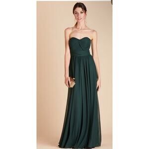 Birdy Grey Grace Convertible Bridesmaid Dress M Emerald Chicky Chiffon Maxi Gown